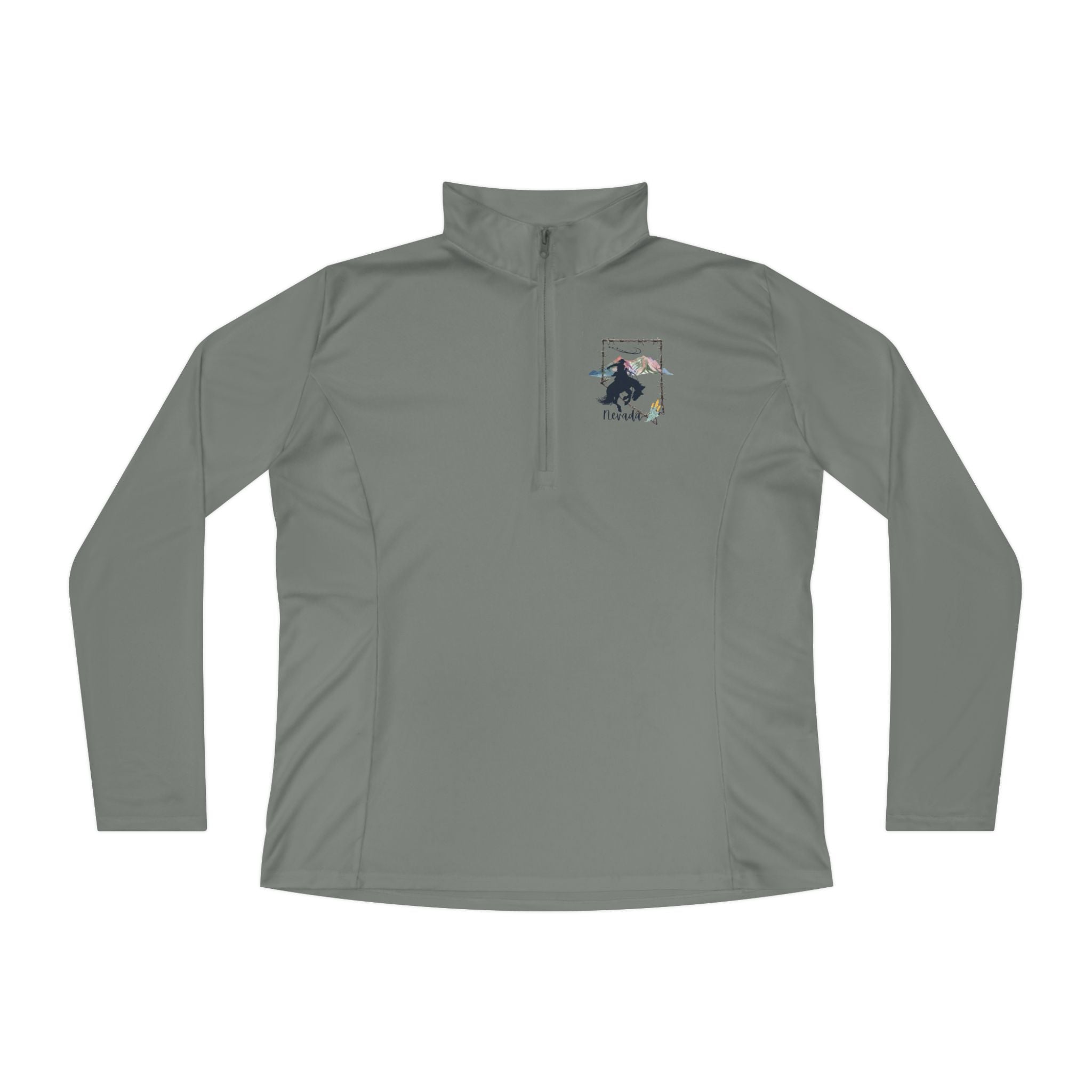 Ladies Quarter-Zip Pullover — Equestrian Silhouette Logo