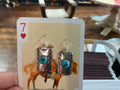 Sterling Silver Earrings With Turquoise Pebbles DA12