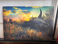 Skull Sunrise Canvas Photo