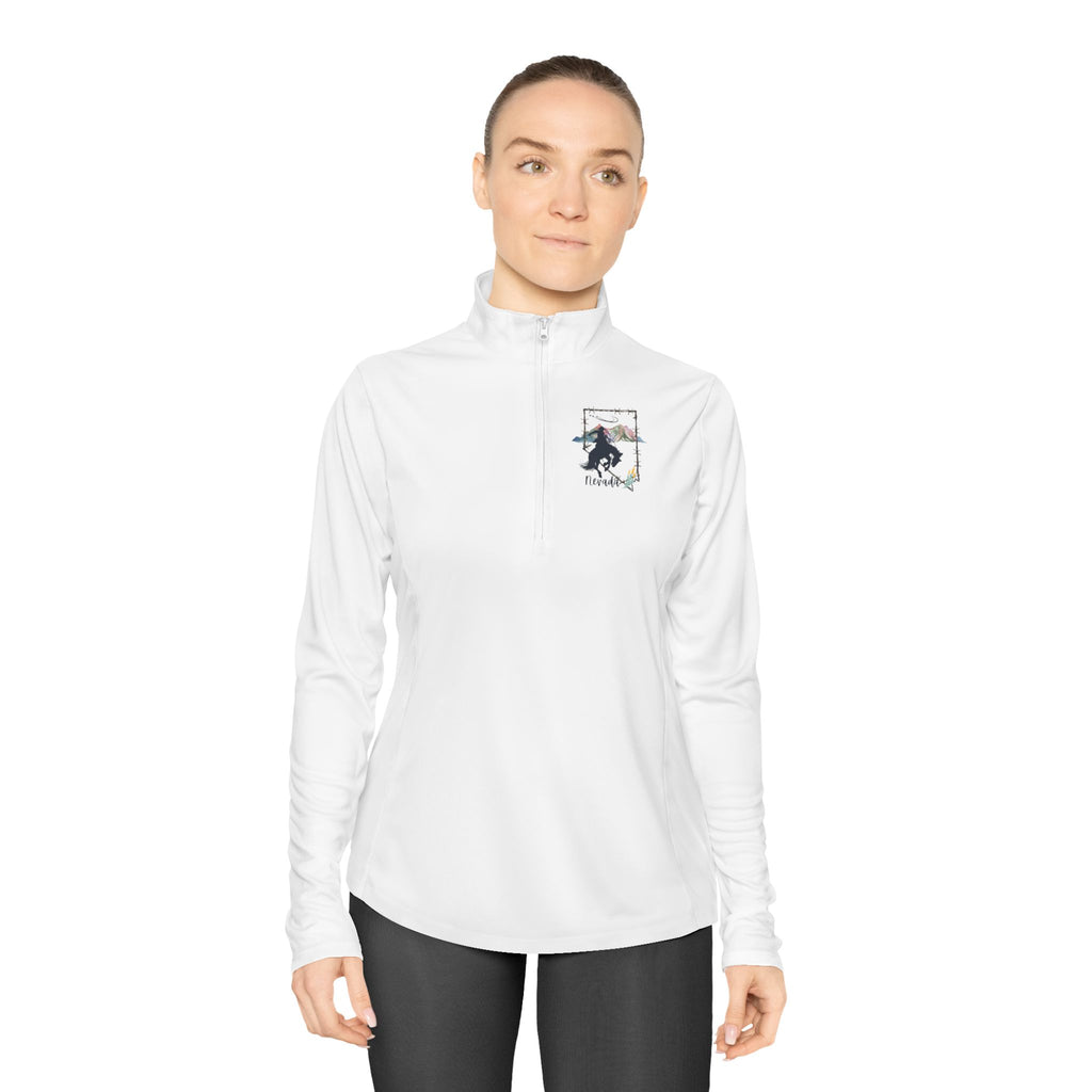 Ladies Quarter-Zip Pullover — Equestrian Silhouette Logo