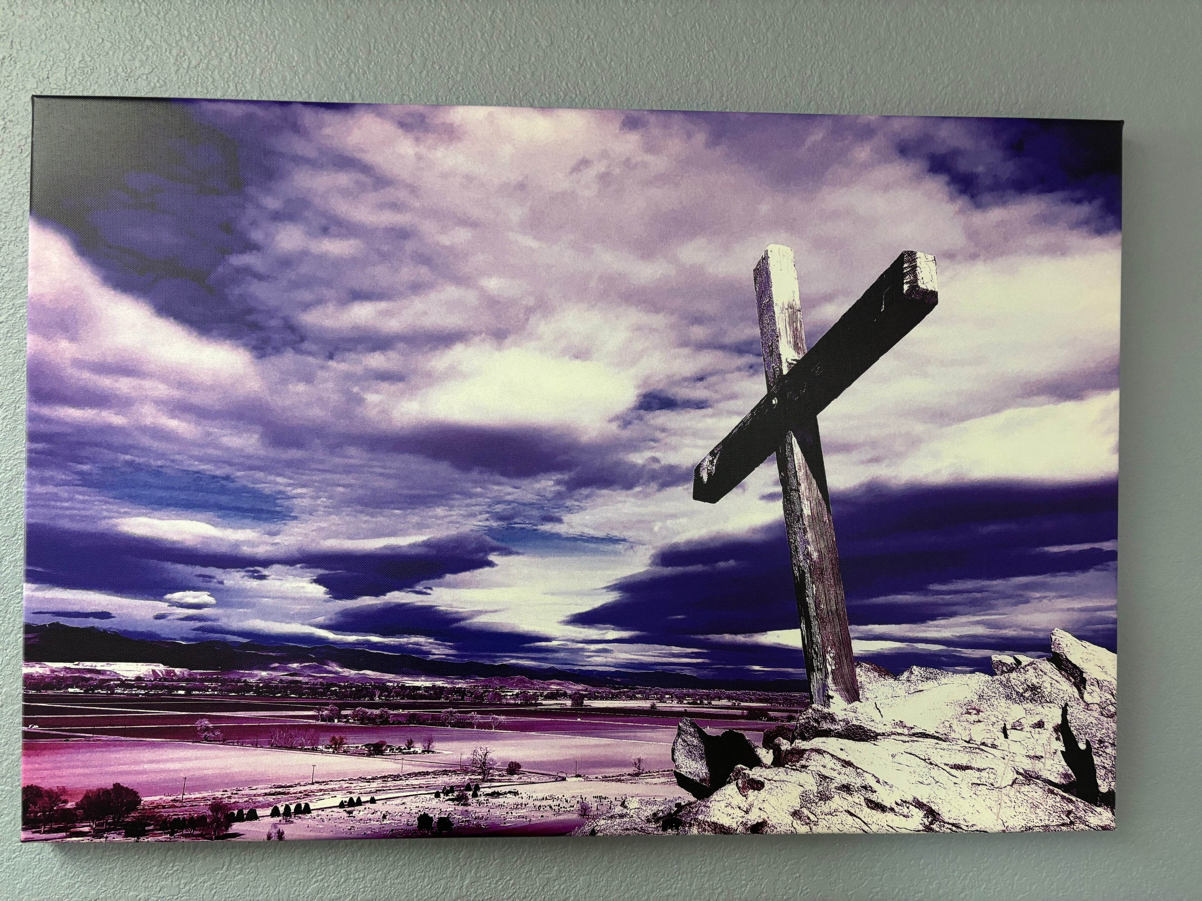 Purple Cross Canvas Photo