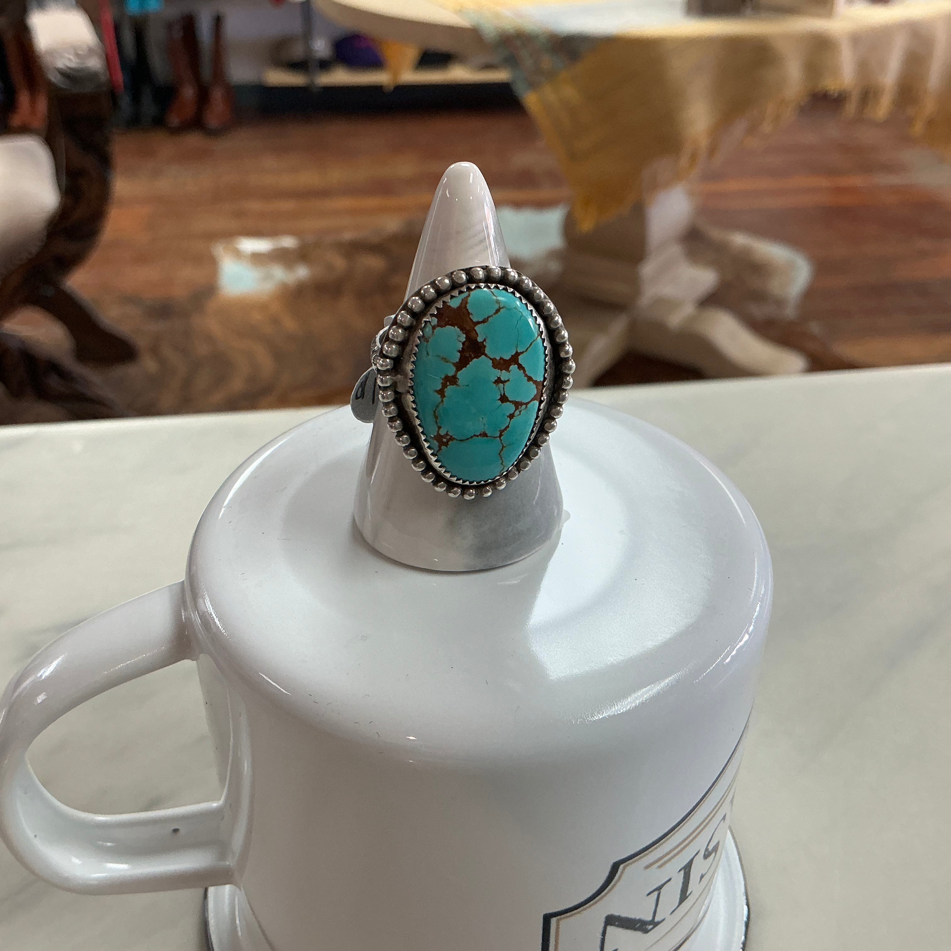Turquoise and Silver ring Size 9