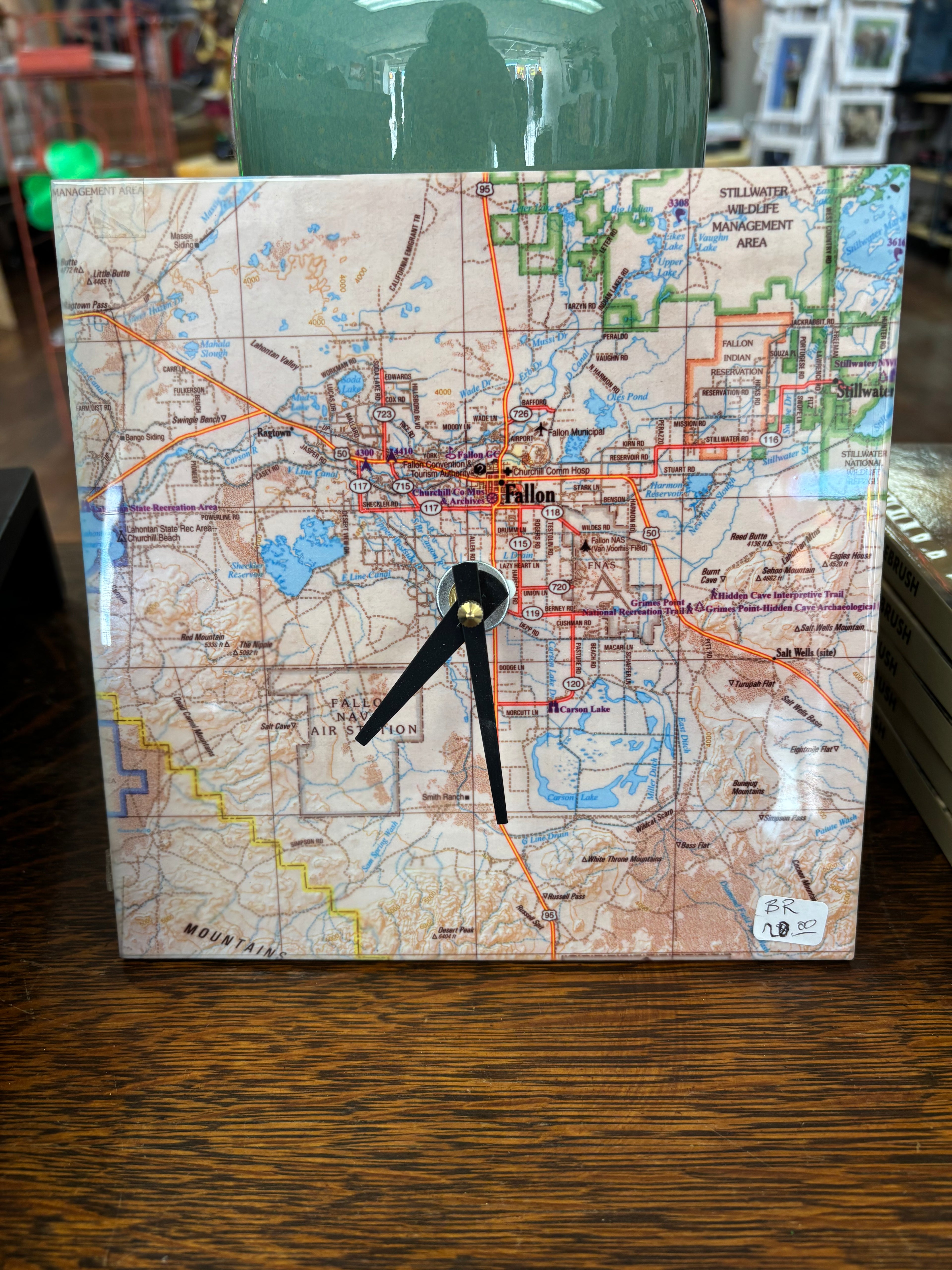 Map of Fallon Small Clock